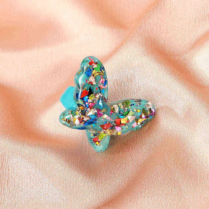 New Butterfly Ring Fashion Popular Temperament Sweet Romantic Female Jewelry Girl Wedding Gift Acrylic Butterfly Ring Retro Cute G1125