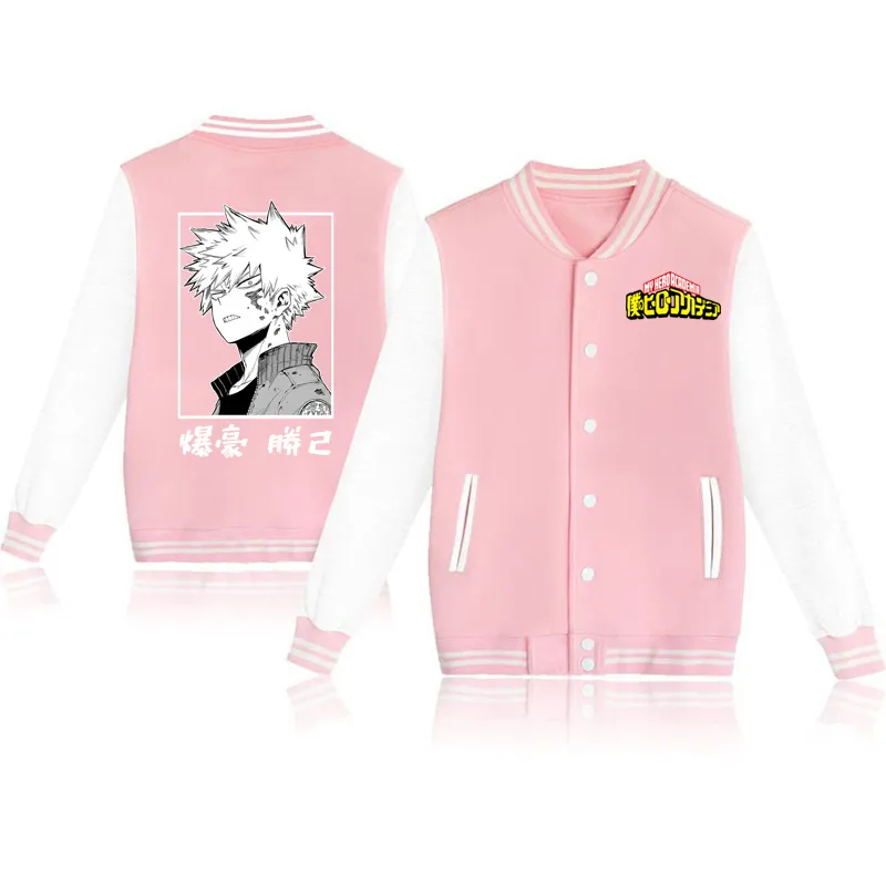 رجال البيسبول الزي الرسمي للملابس الرياضية الخريف سترة My Hero Academia Bakugou Katsuki Print Hip Hop Men Coats231Q