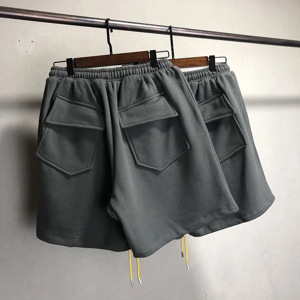 Rhude broderie Shorts hommes femmes 1:1 haute qualité Vintage gris terne Rhude cordon intérieur étiquette étiquette BreechesXEHM