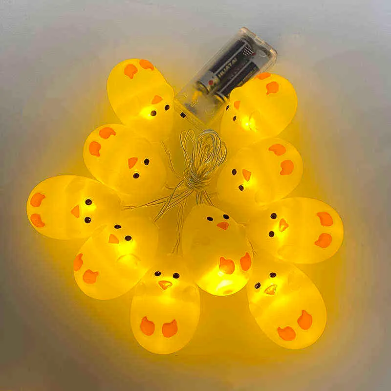 1.5m 10led Easter Chicks Led String Lights Lampada Fai da te Hanging Decorazioni natalizie Forniture ghirlande feste all'aperto