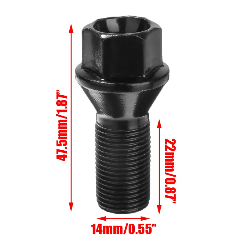 4 pz M14x1.25 Dado In Acciaio 36136781151 Bullone Lug Bullone Dadi Supporto Universale X3 X5 E70 E71 F20 F25