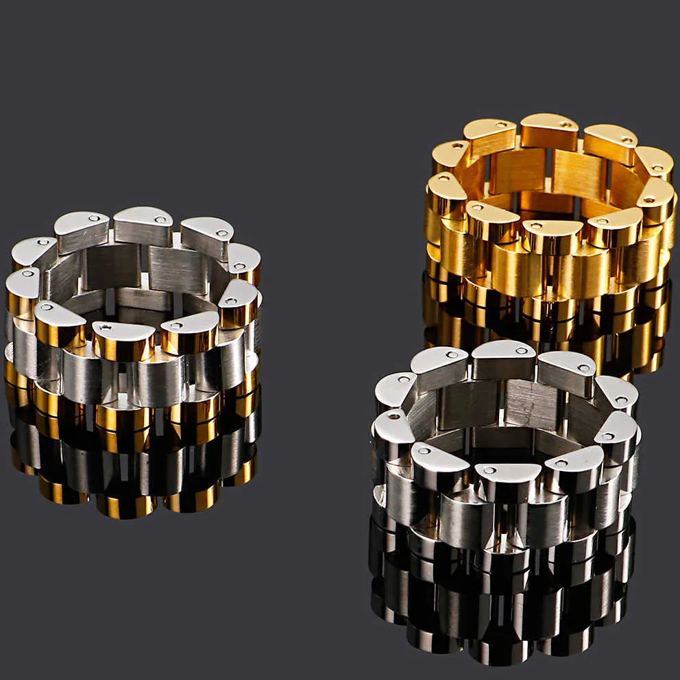 Goldenes Edelstahl-Herrenarmband für Männer, 10 mm breite Uhrenkette, Damen- und Damenarmbänder, ganze Jungen-Schmuckaccessor245R