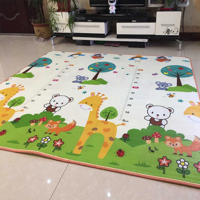 0,5 cm d'épaisseur double face bébé ramper tapis de jeu 2 * 1,8 mètres tapis de mousse tapis de mousse enfants puzzle jeu développement tapis 210724