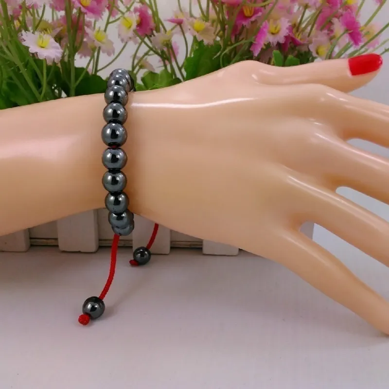 Geweven 8 mm natuurlijke hematiet magnetische therapie armband gezondheidszorg antiraradiatie armband geschenken voor mannen vrouwen79762347355887