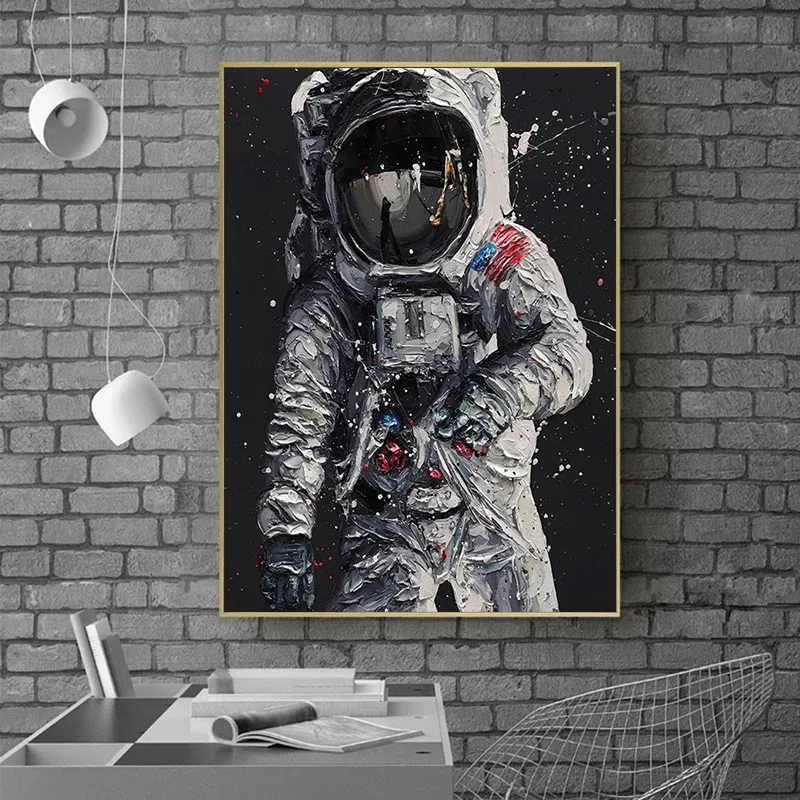 Astronaute Espace Rêver Étoiles Limite Toile Peinture Affiches et Gravures Mur Photos Cuadros pour Salon Décor No Frame