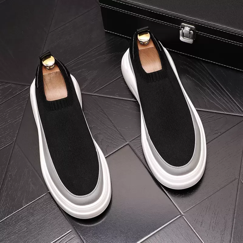 Luxe designer ademende mannen doek zakelijke trouwschoenen klassieke veter-up gevulkaniseerde casual sport sneakers lente herfst modellen lopen loafers