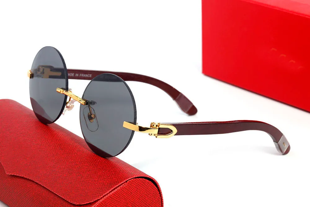 moda duże okulary przeciwsłoneczne okrągłe metalowe mężczyźni designerskie okulary drewniane głowica lamparta 2021 Owalna jakość stopu multi z pudełkiem 267g