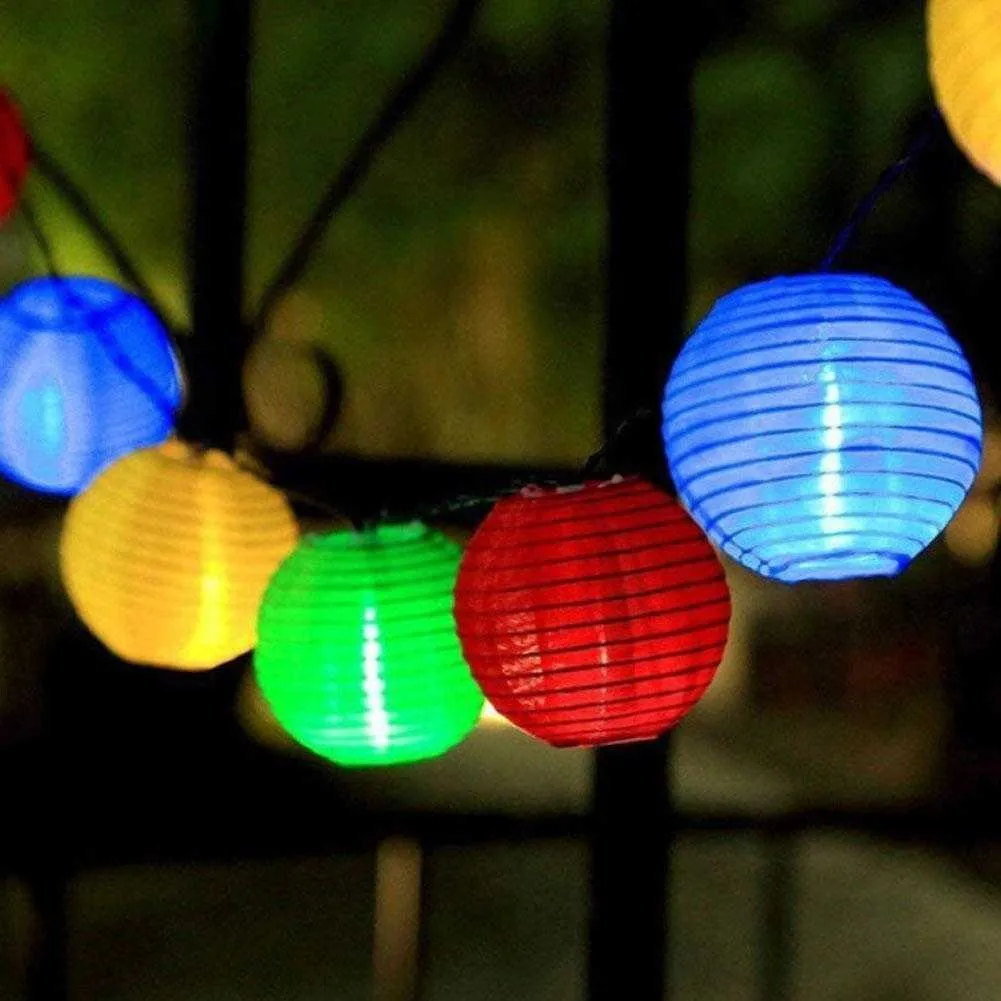 LED Lanterne solaire String LED Lumières extérieures Lumières de rue Guirlande Lampe Décor de jardin Y0720