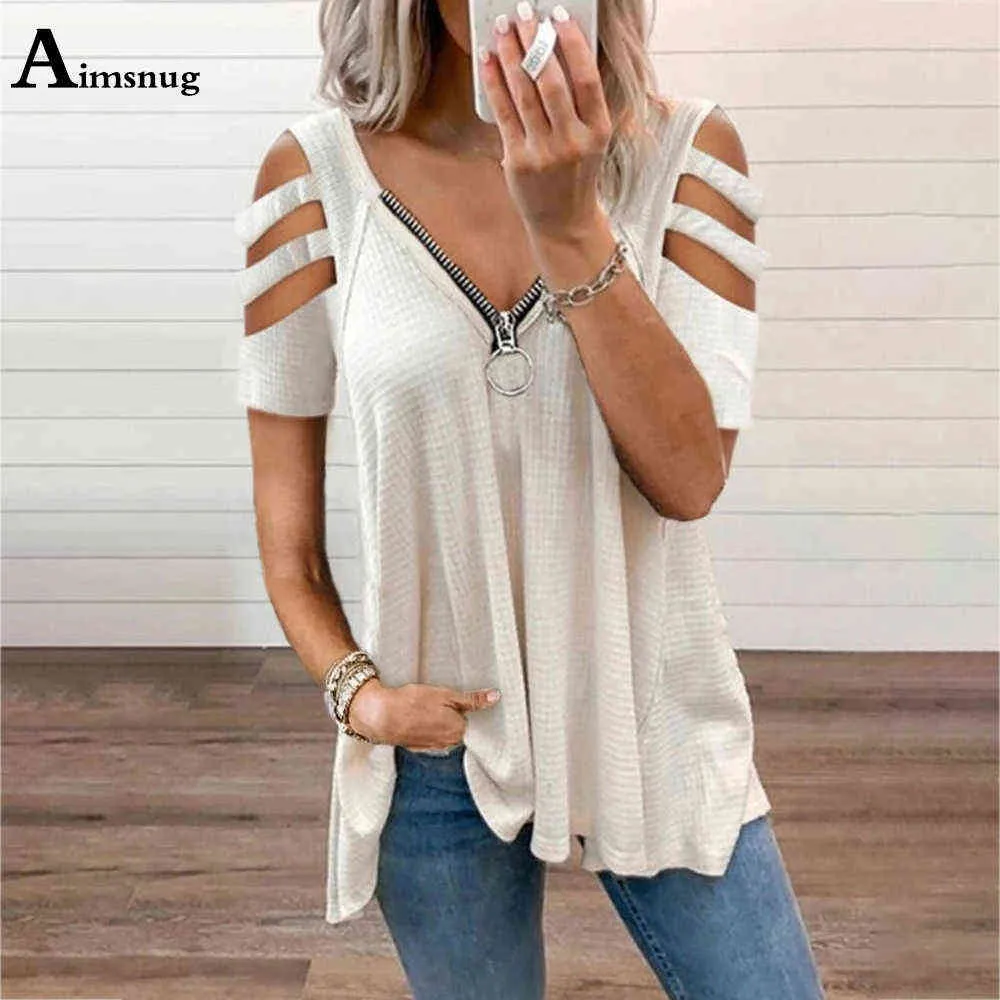 2021 Plus Size 5XL Dames T-shirt Hollow Out Mouw Basic Tops Ripper Up Dames Tees Kleding Nieuwe Zomer Vrouwelijke Losse T-shirt Y0621