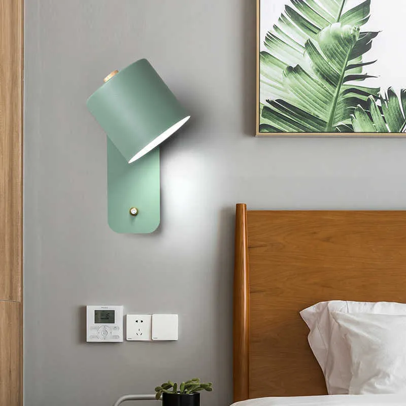 Nordic LED Wandlampen mit Schalter Außenbeleuchtung Wohnzimmer Badezimmer Dekor Haus Esstisch Wand montiert Schlafzimmer Innenraum 210724