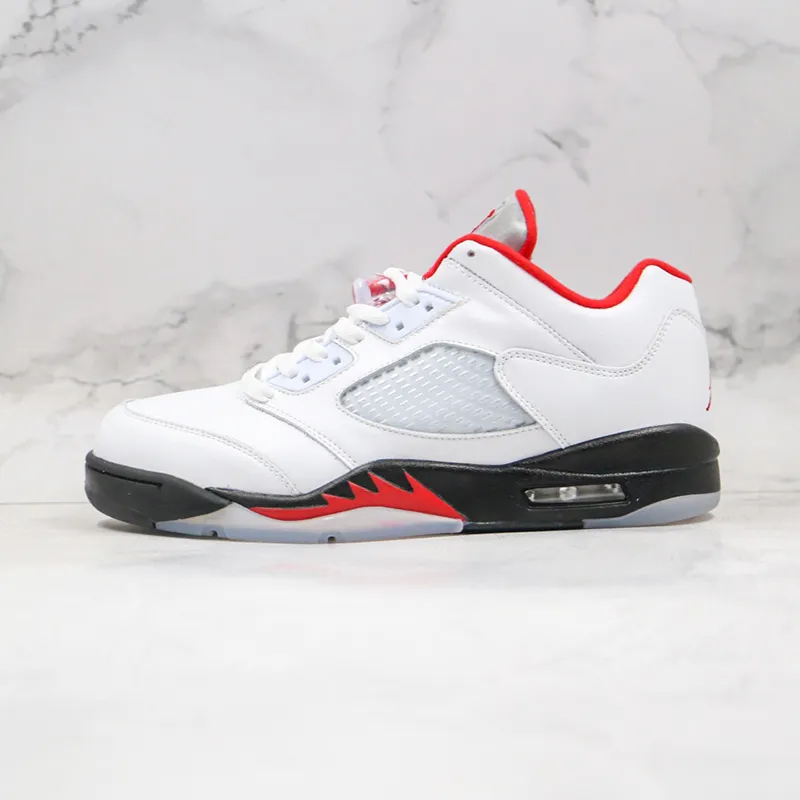 Special Edition Jumpman 5 White-red Basketball Shoes Women Mens Fashion Trainers Designer Sneakers With Box