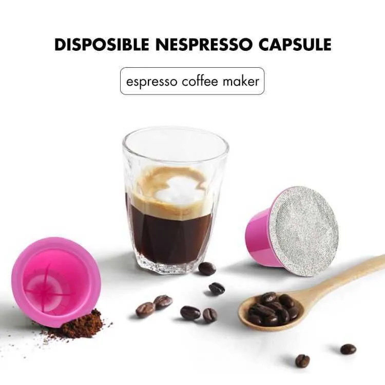 for Nespresso Coffee Capsule with Foils Lid Espresso Disposable Filter Pod Aluminum Foils Cover Kitchen Coffee Mahicne 210712