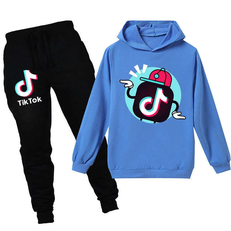 Kinderkleding tweedelige sets Jongens Meisjes TikTok Trainingspakken Tieners Sportpak Tieners Hoodies Sweatshirts Broeken Hiphopkleding Lababy102