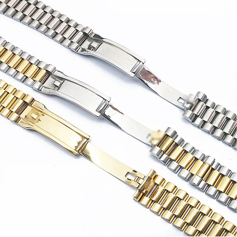 Bracelets de montre 13 17 20 21mm, accessoires pour série Date-Just, bracelet de poignet en acier inoxydable massif, bouche d'arc 261o