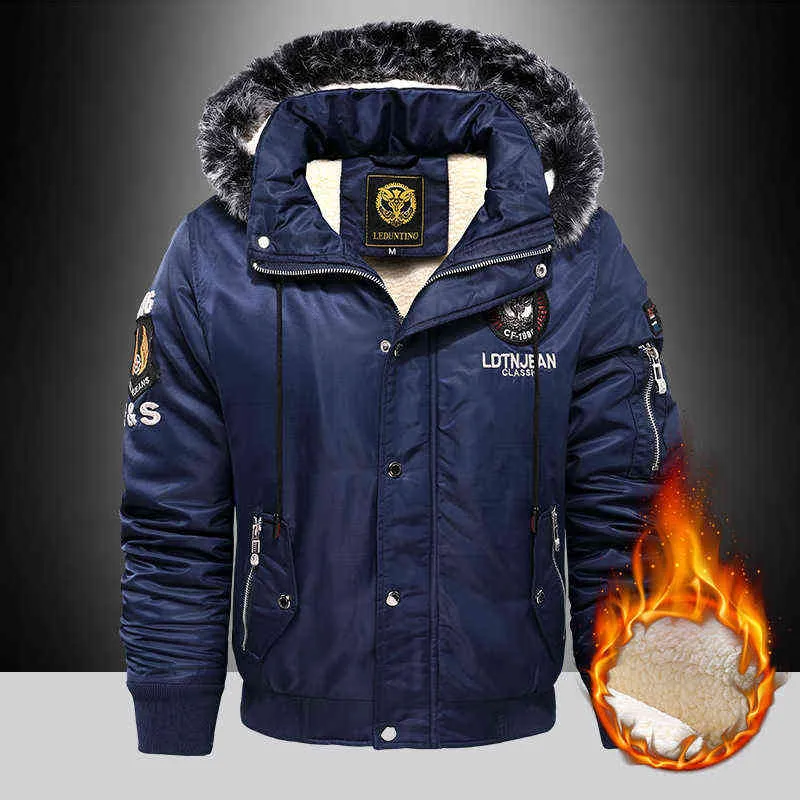 Kalın moda aşağı parka ceket boy artı kadife kalın marka sıcak kış erkek siyah mavi kırmızı yastıklı ceket 211104