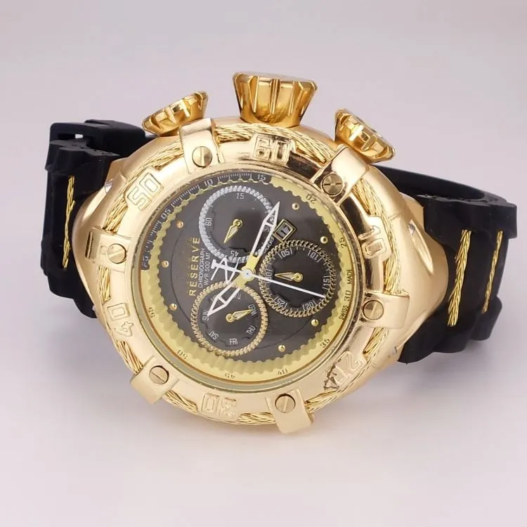 TA montres de luxe en or hommes Sport montres à Quartz chronographe Auto date bande de caoutchouc montre-bracelet pour homme gift211E