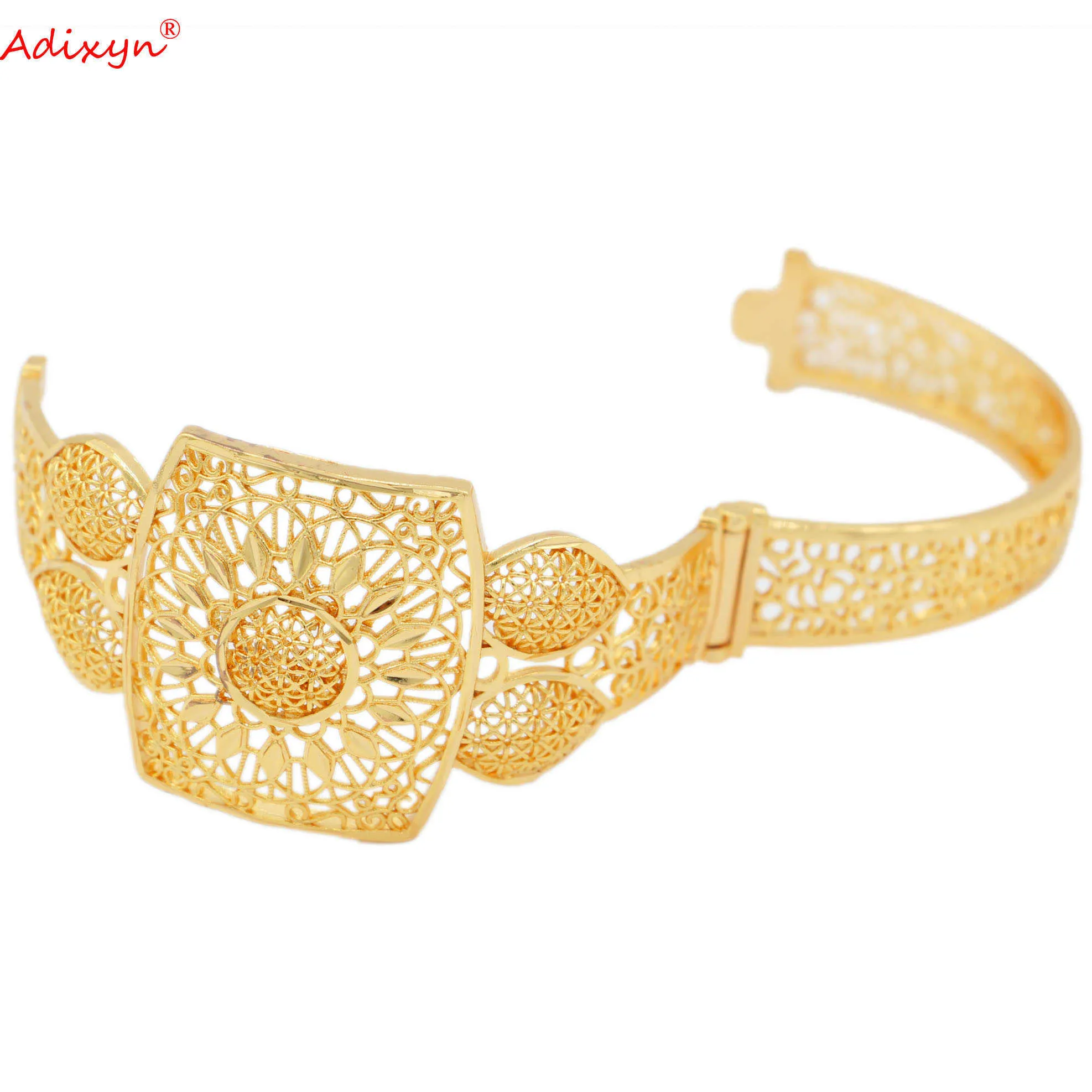 Adixyn Nuevo reloj Brazalete para mujer Joyería Color oro Brazalete Brazalete Africano Árabe Pulsera de lujo Regalos de boda N12276 Q0720