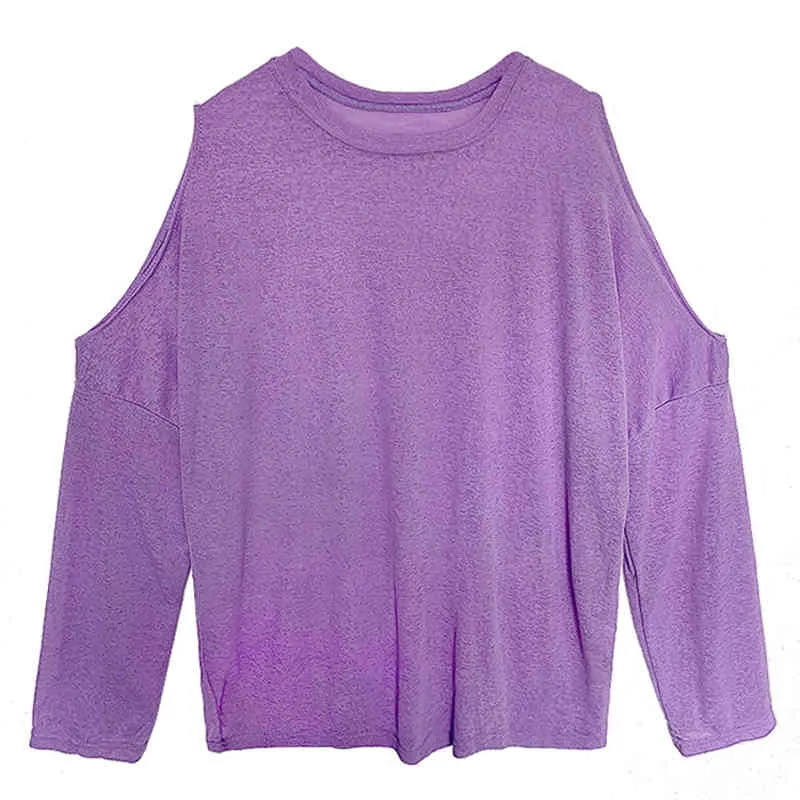 봄 여름 여성의 썬 스크린 긴팔 티셔츠 Strapless 마이크로 투명 얇은 섹션 Top GD546 210506