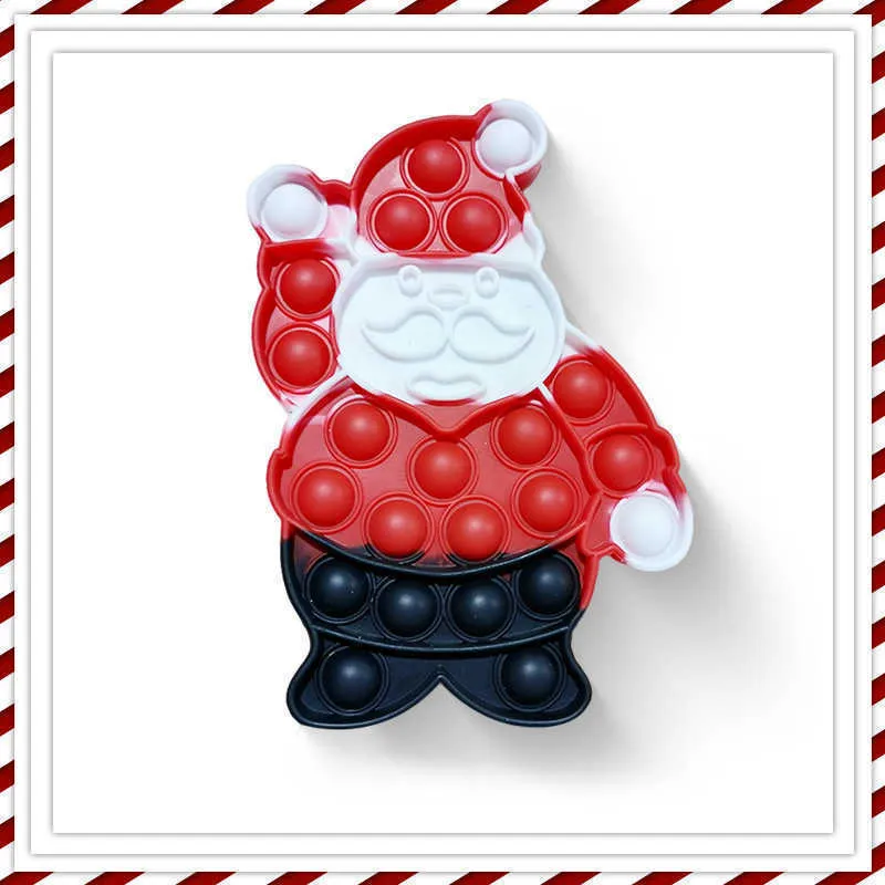 Sensorisches Spielzeug Santa Claus Rainbow Skull Weihnachten Halloween -Serie Kinder Weisheit Bubble Toy Party Geschenke Push Puzzle Dekoration G78113S5200346