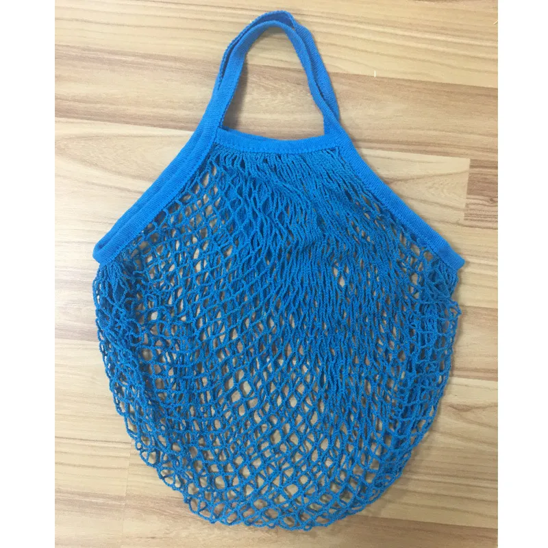 100pcs 2017 New Arrival Mesh Net Turtle Bag String Shopping Bag Reusable Fruit Storage Handbag Totes Short handle mesh bag