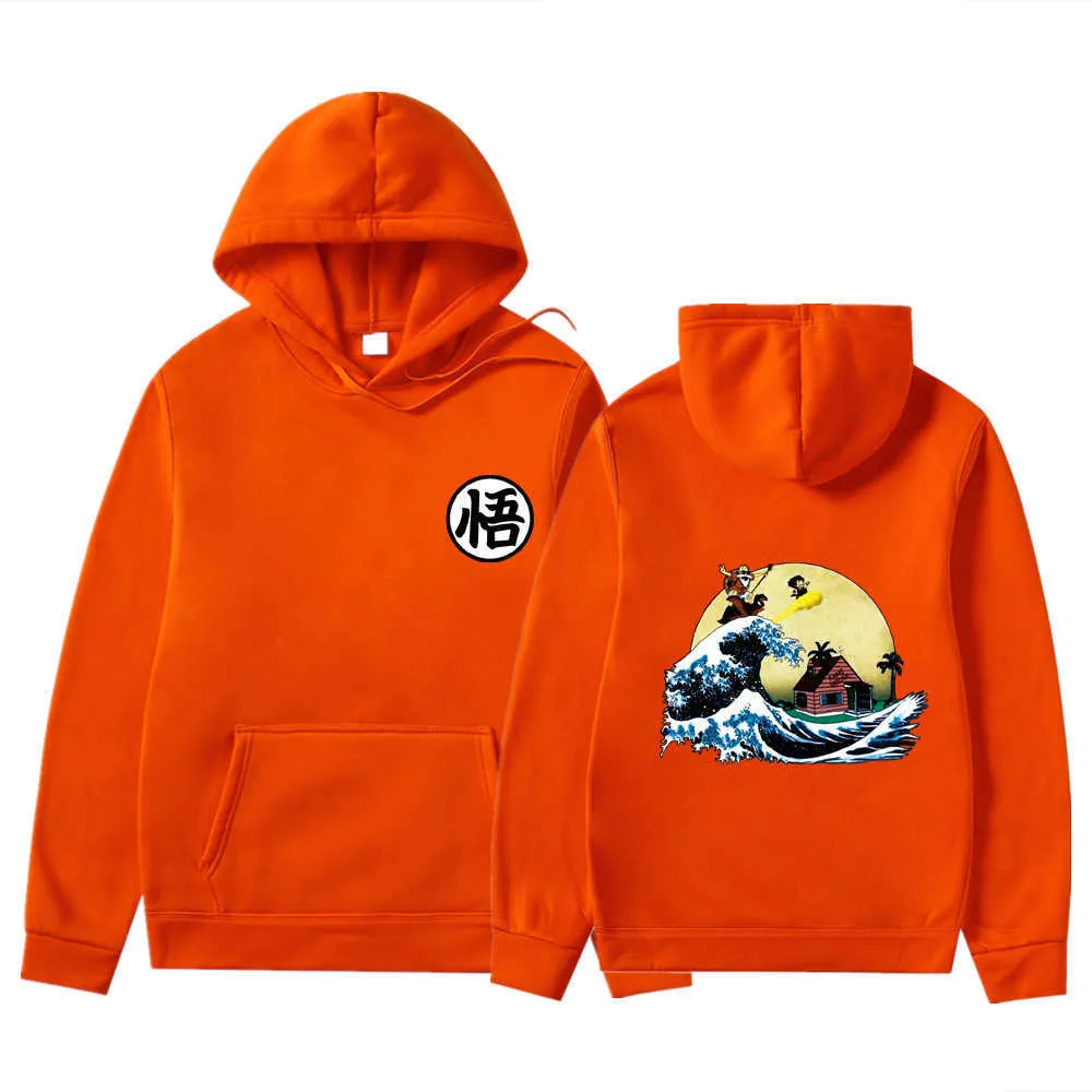 Män hoodies sweatshirts höst vinter mode sköldpadda goku print hoodie sweatshirt män kvinnor överdimensionerade hooded streetwear kläder h0910