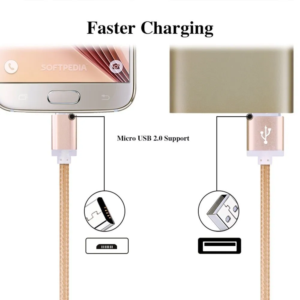 Câbles de téléphone portable Chargeur rapide micro USB pour Alcatel A7 5090Y A30 Fierce 5049Z A30 Plus Pixi Glory A621B Câble de charge de synchronisation de données de téléphone