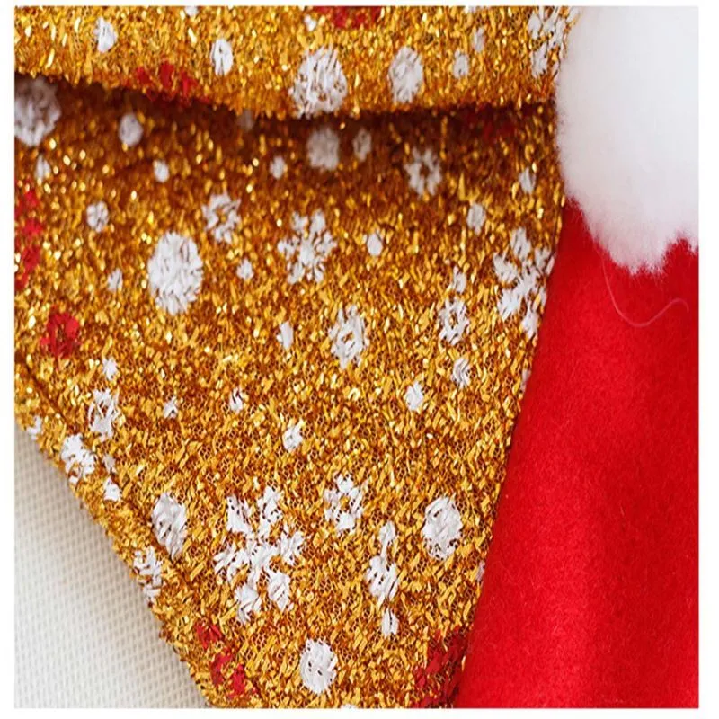 Christmas Santa Claus Hat Unisex Xmas Snowflake Cap for Holiday Decoration
