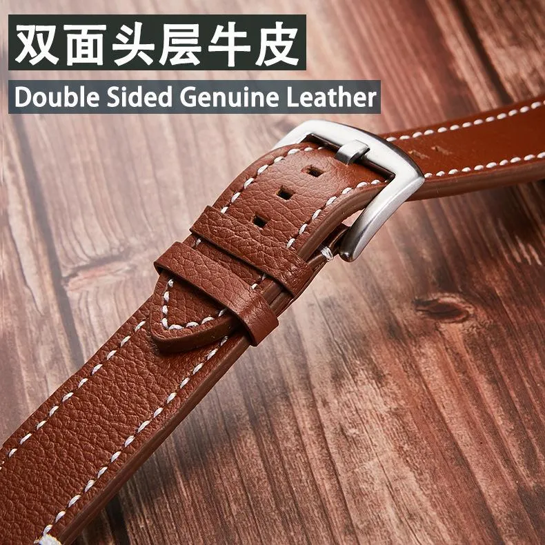 Spot Leather Strap Vintage Cowhide Litchi Grain Soft Sell Like Cakes 18 19 20 21 22 Mm Watch Bands256S