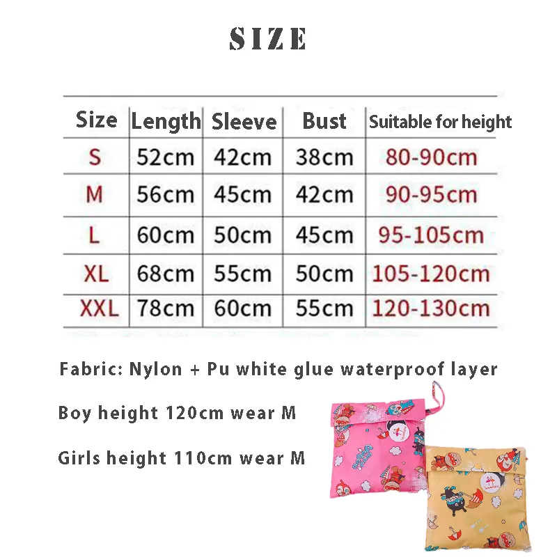 Big Size Raincoat for Children Cartoon Kids Girls Rainproof Rain Coat Waterproof Poncho Boys Rainwear Kindergarten Kid Rainsuit (2)