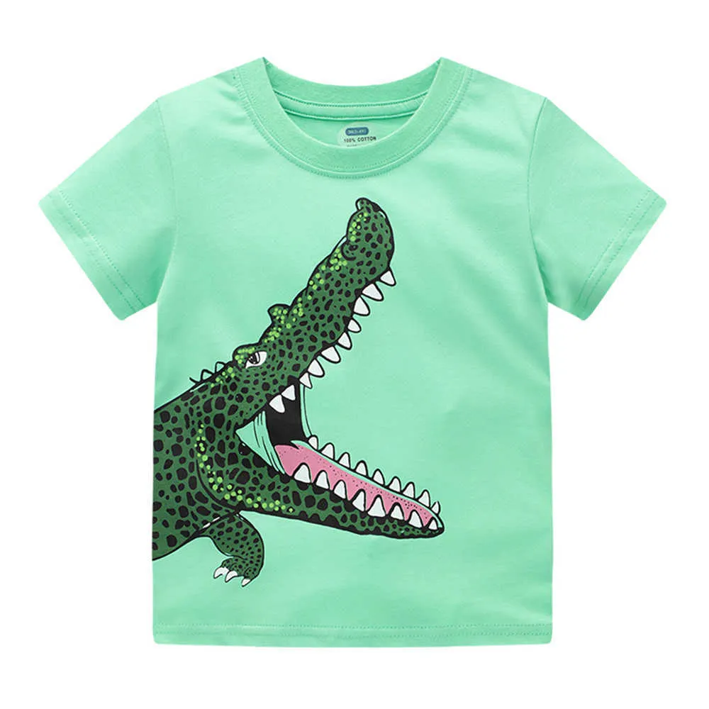 Metri che saltano Animali Stampa T-shirt bambini l'estate Ragazzi Ragazze T-shirt Moda Cute Kids Top 210529