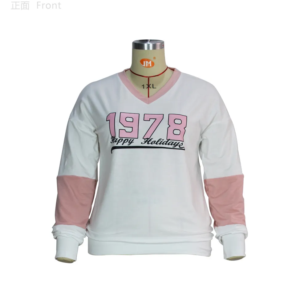 Kobiety 1978 List Drukowane Bluzy Bluza Spadek Zima Z Długim Rękawem Sweter Retro 90. Top Hurtownie Plus Rozmiar Odzież 210525