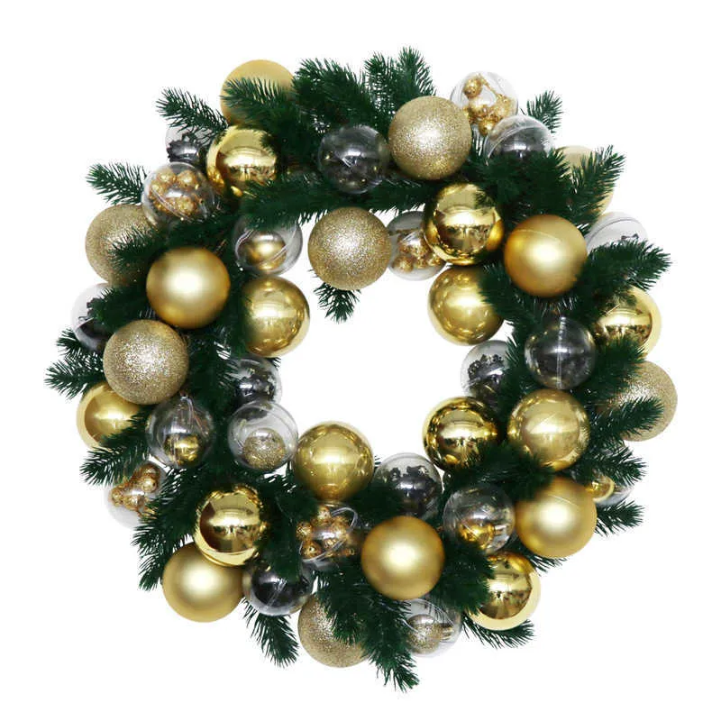 Christmas Wreath Red berry Christmas Ball Bubble Wreath Hanging Wall Decor 2022 christmas decorations for home Y0901