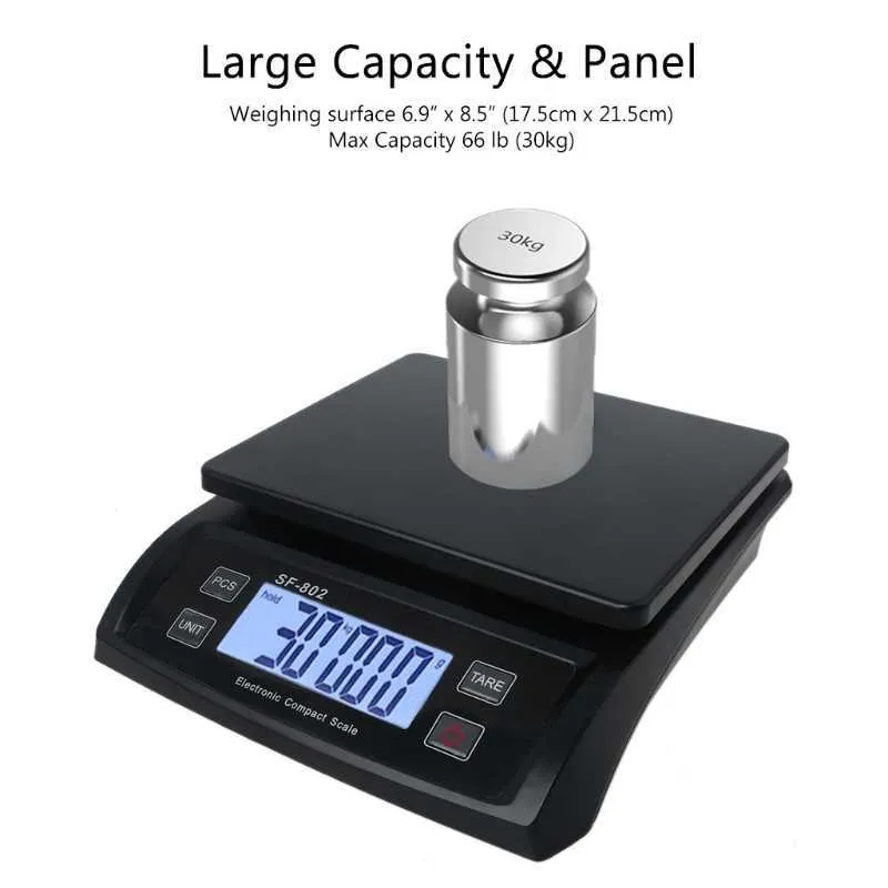X7XD escala digital 66LB / 0.1Oz 30kg / 1g Escala de peso postal com HOLD e TARE Function Scale Postage 210927