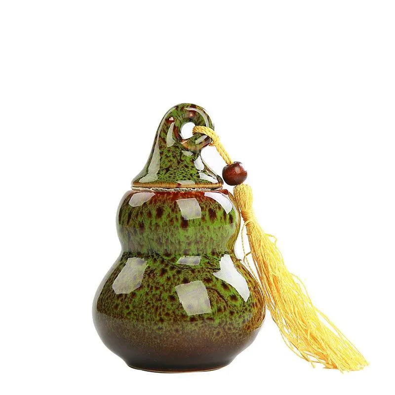 Botella Calabaza Cerámica Can Caddies Kung Fu chino Juego de recipientes Accesorios Tarro Latas Caja Hogar Oficina Teaware1