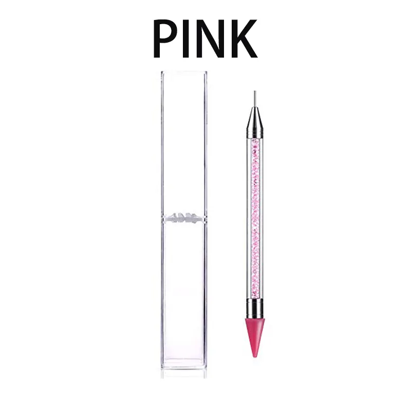 Nail Hinestone Pen Picker Wax Silicone Applicator Beads Gems Crystals Studs Manucure Double astuces Tools Dotting Tools