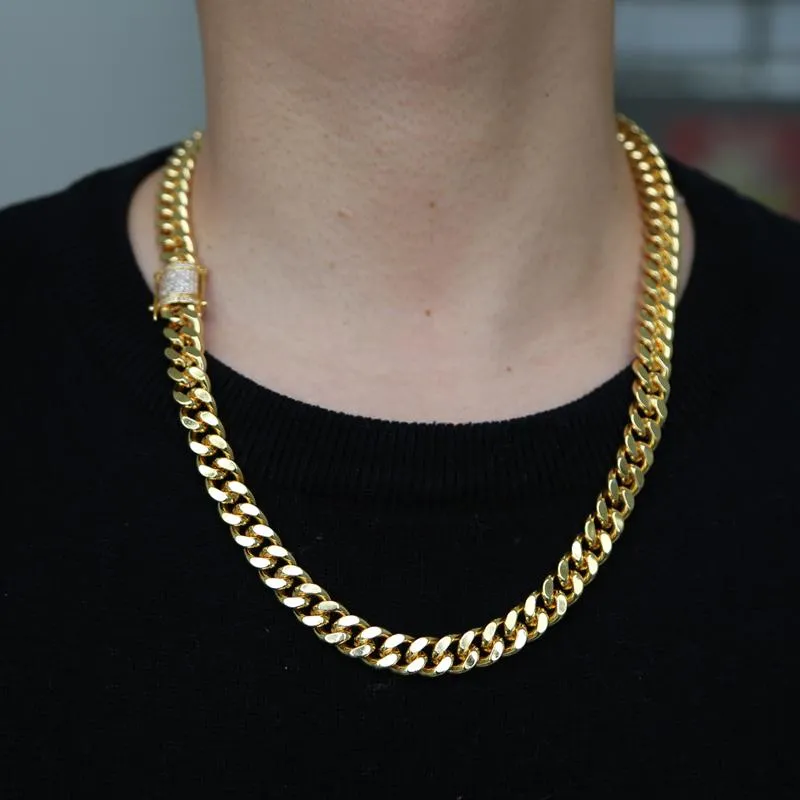 Anhänger Halsketten Mode Hip Hop Männer Halskette Kette Gold Gefüllt Curb Cuban Lange Link Choker Männlich Weiblich Collier Schmuck 61 cm 71 cm268y