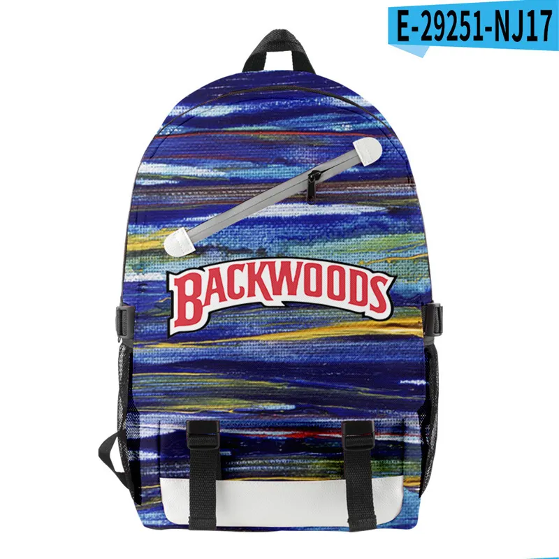 13 Styles BACKWOODS Diagonal Zipper Cigar Ink Painting Backpack for Men Boys Laptop 2 Straps Travel Bag School Shoulders Bags4722466