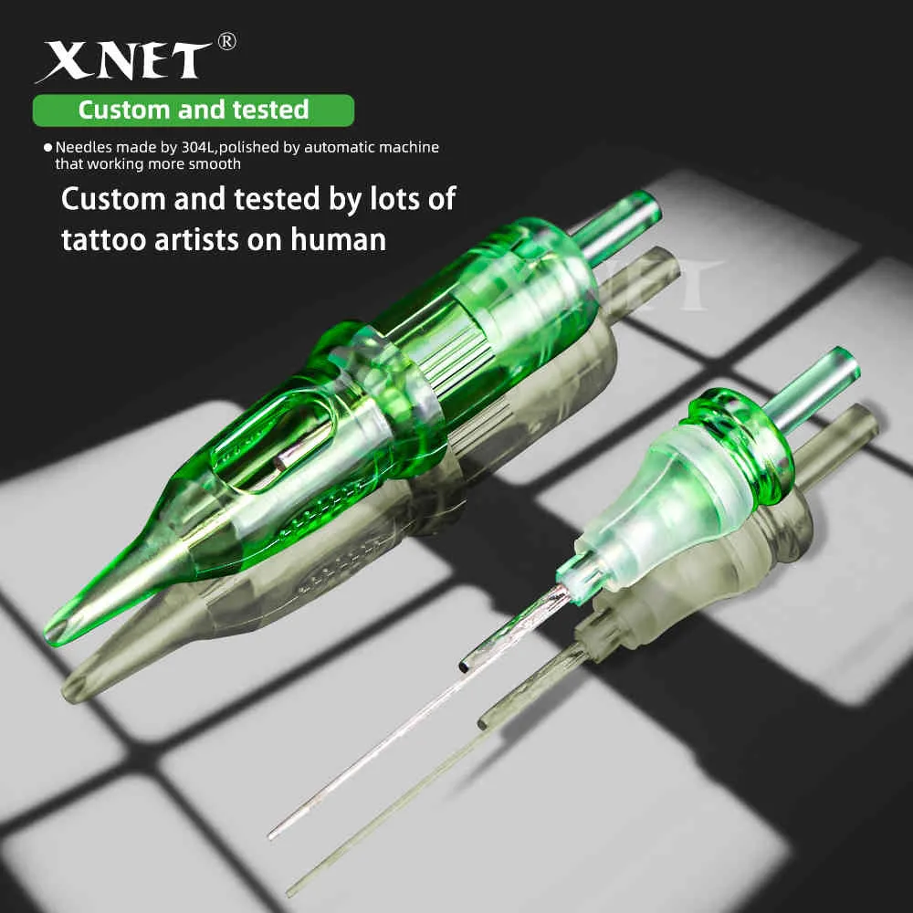 XNET Trex Steril säkerhet Tatueringspatronnålar för tatuering Rotary Pen Round Liner Supplies 1RL 3RL 5RL 7RL 9RL 11RL 14RL 210323