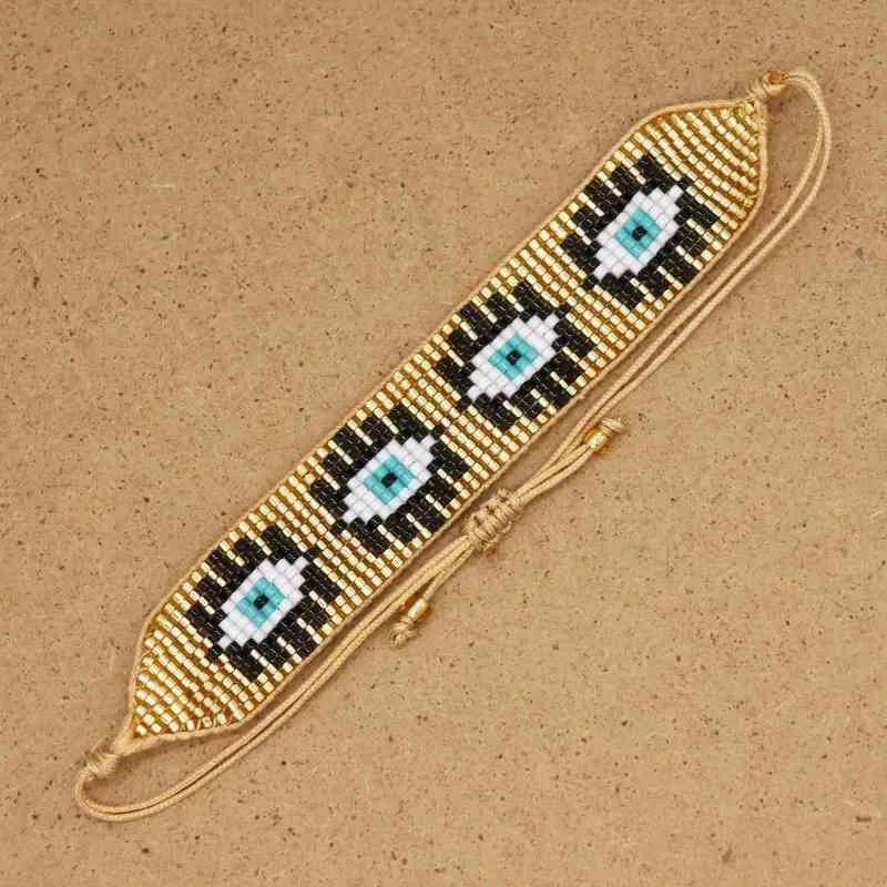 Виноград Миюки злые браслеты летний пляж Lucky Pulseras мода бусины сплетенные ювелирные изделия браслет для женщин турецкие подарки глаз