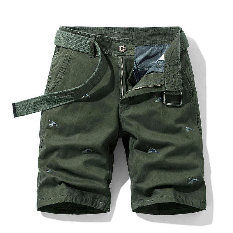 2021 zomer heren casual broek shorts chinese stijl kraan borduurwerk puur katoen harajuku straat stijl herenoverall comfortabele H1210