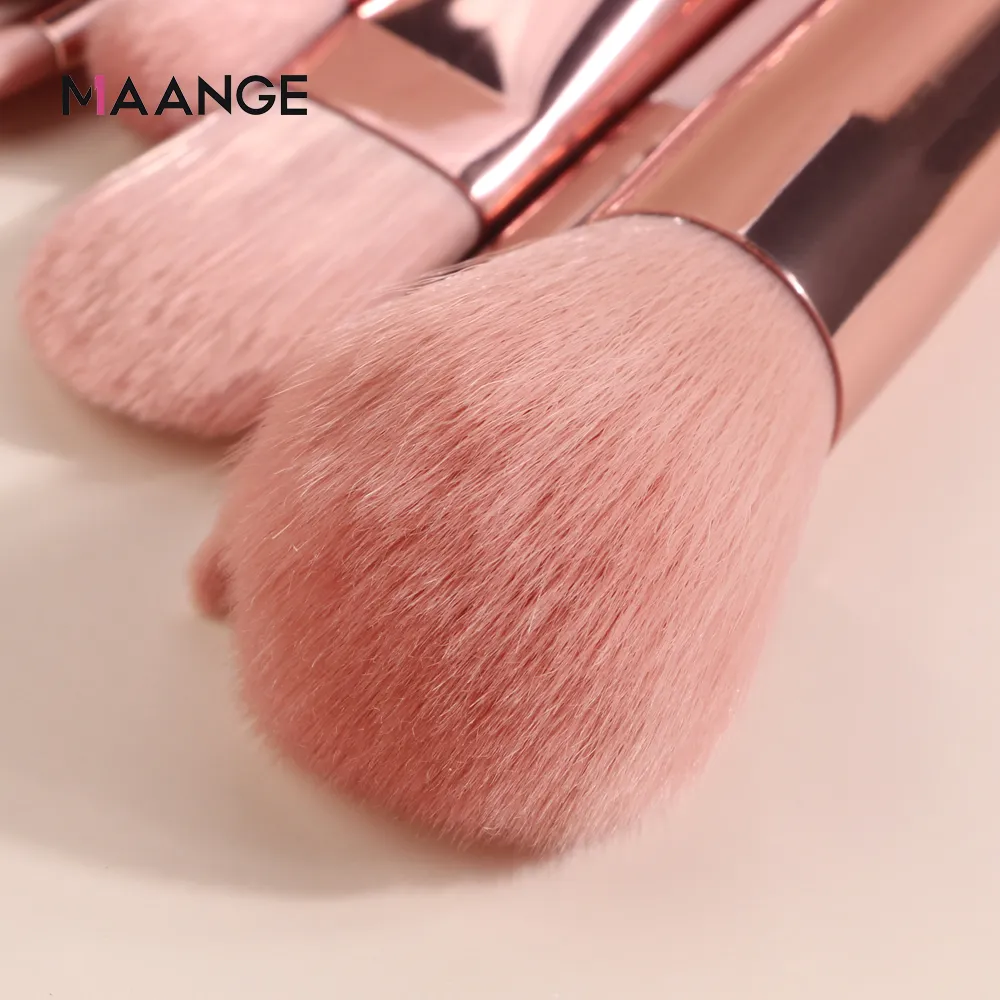 MAANGE / set Pinceaux De Maquillage Pro Rose Pinceau Ensemble Poudre Ombre À Paupières Mélange Eyeliner Cils Sourcils Maquillage Beauté Cosmestic Brushes