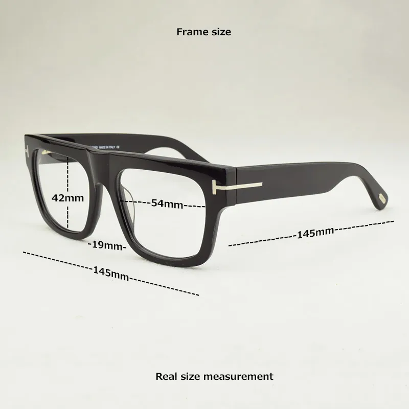 Kwadratowe okulary marki Kobiety okulary optyczne Ramka Mężczyźni Big Box Myopia Recepta Przezroczyste ramy spektaklu TF5634B 2103234304959
