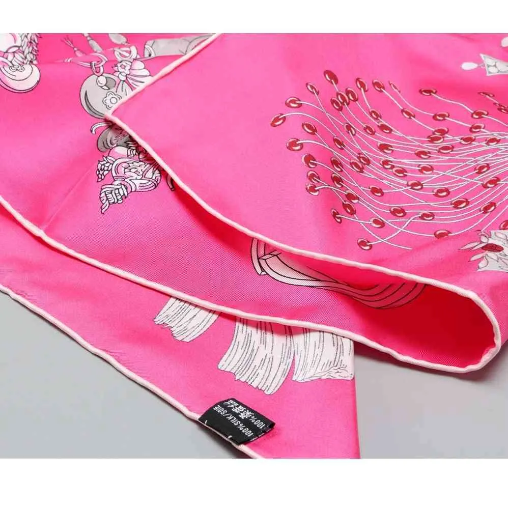Women 100% Twill Silk Scarf Hijab Head Scarves for Hair Wrapping Ladies Perfect Gifts254F