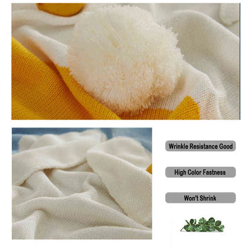 bébé coton couverture 3D chaud lapin tricot literie couette pour lit poussette Wrap infantile Swaddle Pography Prop 211105