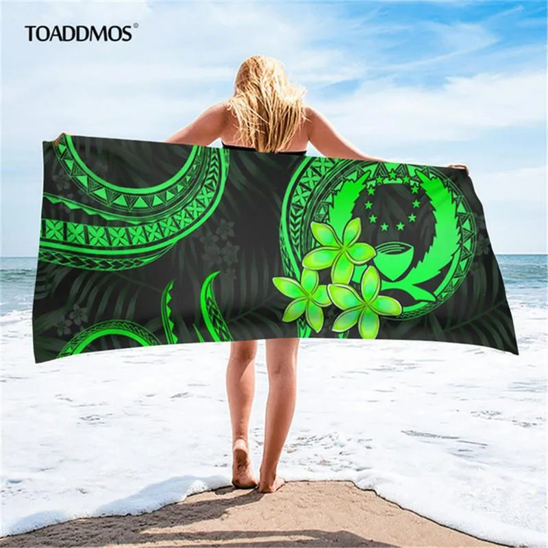 Großes Strandtuch für den Sommer, Badezimmerzubehör, saugfähige Designer-Gym-Decke für Erwachsene, Serviette De Bain, Pohnpei Floral246D