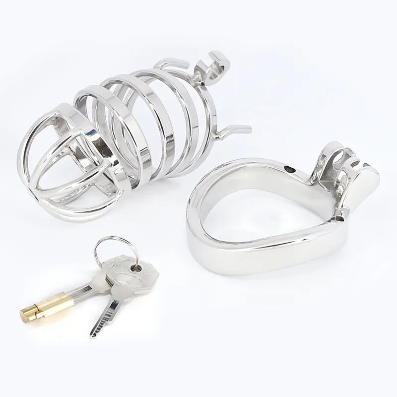 Stainless Steel Cock Cage BDSM Fetish Chastity Cage Belt Device With Urethral Catheter Lockable Penis Rings Male Adult Sex Toys 216860780