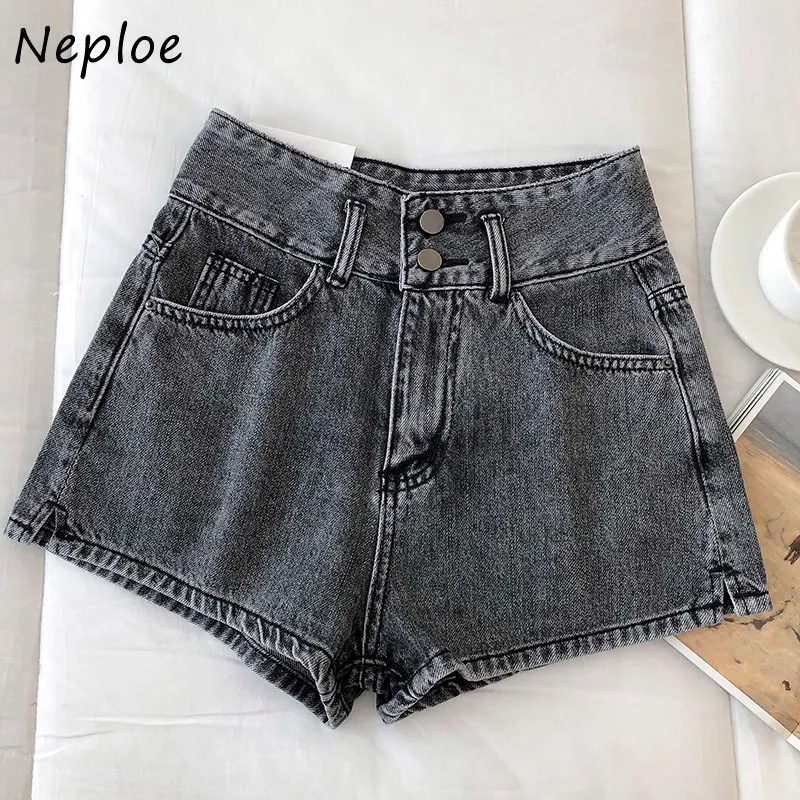 Neploe taille haute hanche shorts feminino été nouveau slim denim court femmes vêtements d'extérieur tout match 210423