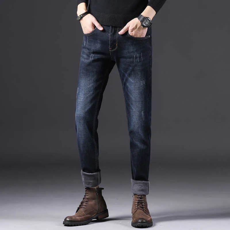 Jeans Style Homme Plus Velours Épaississement Mode Casual Haute Qualité 210716