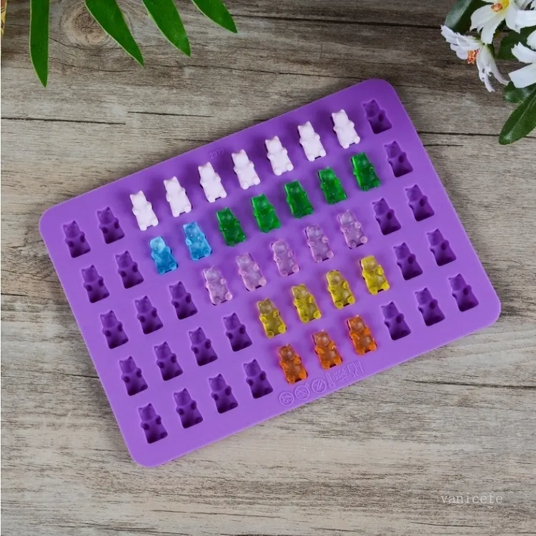 Silicone Gummy Bear Candy Moulds Bakning Moulds Choklad med 1 Droppare Nonstick Food Grade Silicone T2I51793