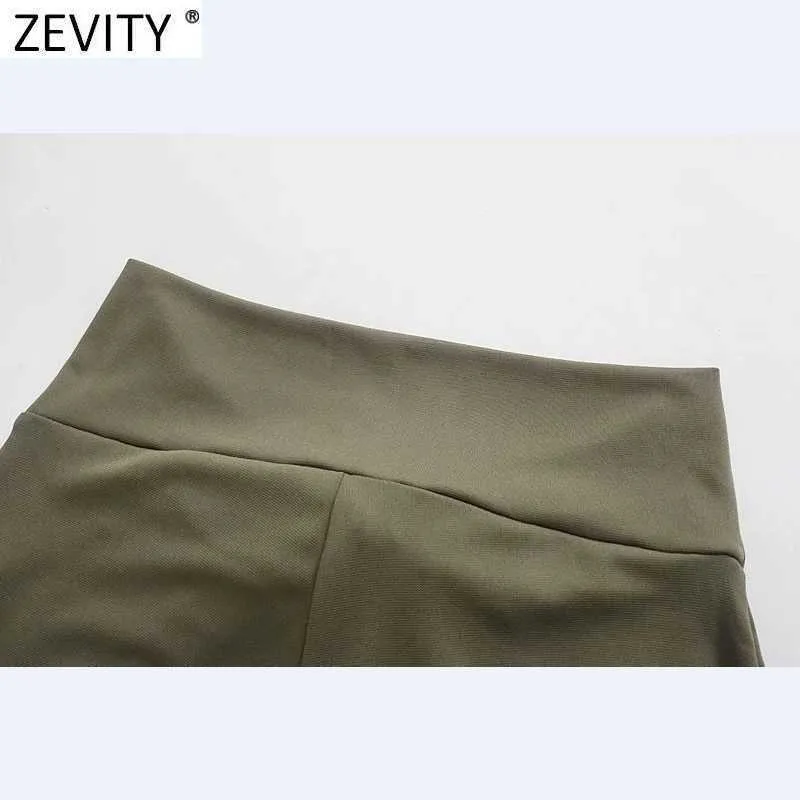 Zevity Women Vintage Solid Color Front Bow Moned Hem Nieregularne Szerokie Spodnie Nogi Retro Femme Chic Długość Sarong Spodnie P1013 210603